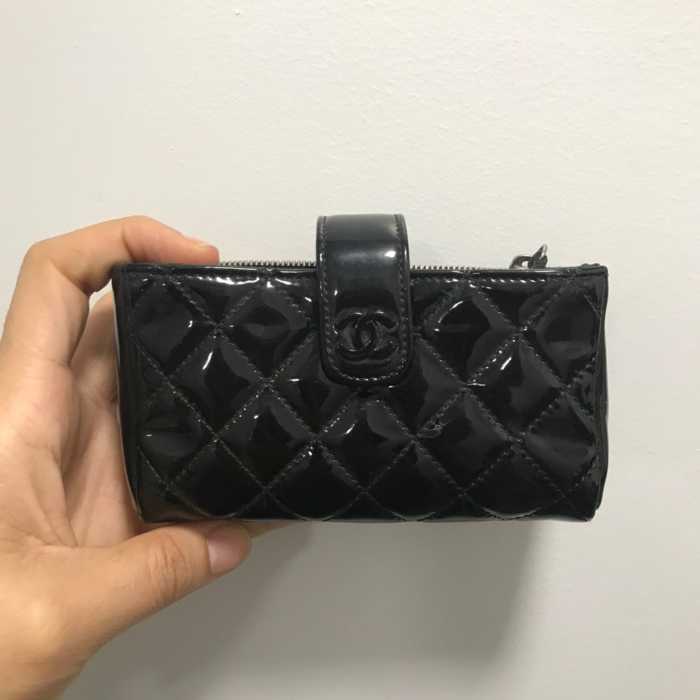 Quilted Chanel Wallet Pouchette with zipper